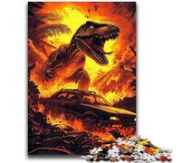 Puzzles Adultes 1000 pièces Dinosaure Flamme pour et à partir de 14 Ans Jouets de Jeu Car C'est Un pour Toute la Famille 26x38cm