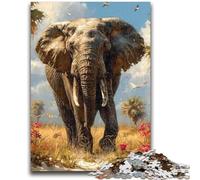 Puzzles Adultes 1000 pièces Éléphant Aquarelle pour Les 14 Ans et Plus Cadeaux intéressants pour la réduction du Stress pour Les Amis et la Famille 26x38cm