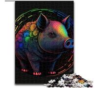 Puzzles Adultes 1000 pièces en Bois, Motif cochons, pour Adolescents et Famille - Jeu de réflexion à Faire soi-même, 1000 pièces(50x75cm)