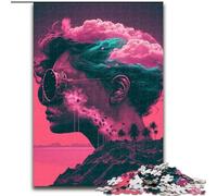 Puzzles Adultes 1000 pièces, esthétique Vaporwave, Jeu Stimulant et Familial avec pièces de Formes aléatoires entièrement emboîtables (Taille 26x38cm)