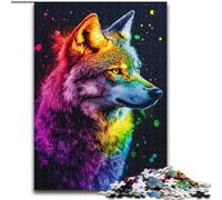 Puzzles Adultes 1000 pièces Graffiti Wolf, à partir de 14 Ans, adaptés aux Couples, activités Amusantes à la Maison, Cadeaux d'anniversaire, Cadeaux de Voyage (Taille 50x75cm)