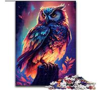 Puzzles Adultes 1000 pièces Hibou Animaux en Bois, Jeu Familial interactif, adapté aux 14 Ans et Plus 50x75cm pour Jeu interactif en Famille
