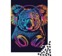 Puzzles Adultes 1000 pièces Koala avec Casque et Lunettes de Soleil Puzzles en Papier pour Adultes Jeux de Puzzle durables Cadeaux d'halloween 1000 pièces (38 x 26 cm)