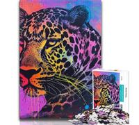 Puzzles Adultes 1000 pièces Léopard Fantastique Difficile 1000 pièces pour Adultes, Jeux éducatifs, décoration Murale, Cadeaux d'anniversaire et de Noël Uniques (Taille 75x50cm)