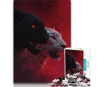 Puzzles Adultes 1000 pièces Léopard Noir et Blanc 1000 pièces pour Adultes, Jouet éducatif intellectuel décompressant, Cadeau d'anniversaire (Taille 75x50cm)