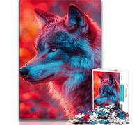 Puzzles Adultes 1000 pièces, Loup fumé Rouge, Puzzles Adultes Difficiles, Séjournez pour Tuer Le Temps avec des pièces de Formes aléatoires entièrement emboîtables (Taille 38x26cm)