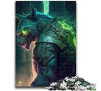 Puzzles Adultes 1000 pièces Loup Guerrier Jeu Stimulant Jouets à Offrir en Cadeau pour Toute la Famille à partir de 14 Ans 50x75cm