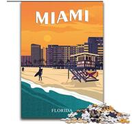 Puzzles Adultes 1000 pièces Miami Floride USA Voyage Jouets éducatifs Jeux familiaux Améliorer l'amour Entre Les Couples (38x26cm) 1000 pièces