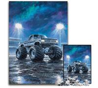 Puzzles Adultes 1000 pièces Monster Truck psychédélique en Bois, Jeu interactif Familial, Cadeau Casse-tête, Jouet éducatif 50x75cm