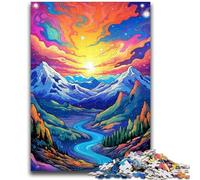 Puzzles Adultes 1000 pièces Montagne avec étoiles colorées pour et à partir de 14 Ans Jouets de Jeu Car C'est Un pour Toute la Famille 50x75cm