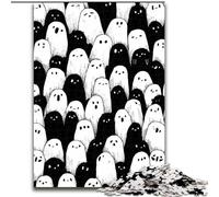 Puzzles Adultes 1000 pièces Morts-Vivants Noir et Blanc, Jeu Stimulant et Familial avec des pièces entièrement emboîtables de Formes aléatoires 50x75cm