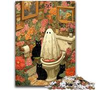 Puzzles Adultes 1000 pièces, Motif Chat et âme, pour Adolescents, Anti-Stress, pour Passer Le Temps et améliorer l'amour Entre Couples (26x38cm)