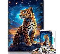 Puzzles Adultes 1000 pièces, Motif léopard, pour Adolescents, Jeu de Quiz, décoration Murale, Cadeaux Uniques pour Anniversaire et Noël (Taille 75x50cm)