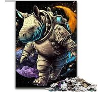Puzzles Adultes 1000 pièces Mythologie du rhinocéros Puzzle en Bois Taille 50x75cm Casse-tête Stimulant pour Adolescents, Jeu interactif Amusant en Famille
