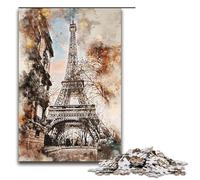 Puzzles Adultes 1000 pièces Paris Aquarelle Décoration d'intérieur Puzzle Jouets Offrez des Cadeaux pour Toute la Famille 1000 pièces