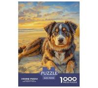 Puzzles Adultes 1000 Pièces Puzzle AUSTRALIAN SHEPHERD Puzzles Papier Divertissement Pour Les Amants Ou Les Amis Cadeau De Fête Des Mères Pet Dog Pour Adultes Et Enfants À Partir De 14 An 70x50cm/1000