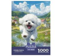 Puzzles Adultes 1000 Pièces Puzzle Bichon Frise Puzzles Papier Divertissement Puzzle Familial Pet Dog pour Adultes Et Enfants À Partir De 12 Ans 38x26cm/1000pcs