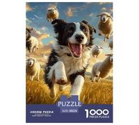 Puzzles Adultes 1000 Pièces Puzzle Border Collie Puzzles Papier Divertissement Team Building Cadeau Pet Dog pour Adultes Et Enfants À Partir De 12 Ans 38x26cm/1000pcs