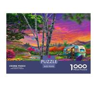 Puzzles Adultes 1000 Pièces Puzzle Caravane Papier Divertissement Parfait pour Les Soirées De Jeu Campsite pour Adultes Et Enfants À Partir De 8 Ans 70x50cm