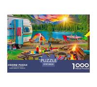 Puzzles Adultes 1000 Pièces Puzzle Caravane Papier Divertissement Team Building Cadeau Campsite pour Adultes Enfants 38x26cm