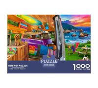 Puzzles Adultes 1000 Pièces Puzzle Caravane Papier Jeu De Famille pour La Décoration De La Maison Campsite pour Adultes Enfants 38x26cm