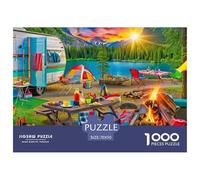Puzzles Adultes 1000 Pièces Puzzle Caravane Papier Jeu Éducatif Puzzle Familial Campsite pour Adultes Et Enfants À Partir De 8 Ans 70x50cm