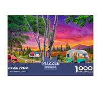 Puzzles Adultes 1000 Pièces Puzzle Caravane Papier Jeu Éducatif Team Building Cadeau Campsite pour Adultes Et Enfants À Partir De 8 Ans 38x26cm