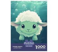 Puzzles Adultes 1000 Pièces Puzzle Cartoon Lamb Puzzles Papier Jeu Éducatif pour La Décoration De La Maison Cute Animals pour Adultes Enfants 70x50cm/1000pcs