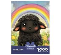 Puzzles Adultes 1000 Pièces Puzzle Cartoon Lamb Puzzles Papier Jeu Éducatif pour Les Amants Ou Les Amis Cadeau De Fête des Mères Cute Animals pour Adultes Et Enfants À Partir De 8 Ans 38x26cm/1000pcs