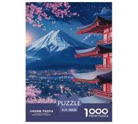 Puzzles Adultes 1000 Pièces Puzzle Cherry Blossom Puzzles Papier Divertissement pour La Décoration De La Maison Mount Fuji in Japan pour Adultes Et Enfants À Partir De 8 Ans 38x26cm/1000pcs