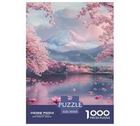 Puzzles Adultes 1000 Pièces Puzzle Cherry Blossom Puzzles Papier Jeu Éducatif Team Building Cadeau Mount Fuji in Japan pour Adultes Et Enfants À Partir De 12 Ans 70x50cm/1000pcs