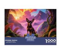 Puzzles Adultes 1000 Pièces Puzzle ChihuahuaPuzzles Papier Jeu Éducatif pour Les Amants Ou Les Amis Cadeau De Fête des Mères Pet Dog pour Adultes Enfants 38x26cm/1000pcs