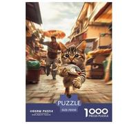Puzzles Adultes 1000 Pièces Puzzle Chinese Rural Cat Puzzles Papier Jeu Éducatif Puzzle Familial Street Market pour Adultes Et Enfants À Partir De 14 an 70x50cm/1000pcss