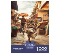 Puzzles Adultes 1000 Pièces Puzzle Chinese Rural Cat Puzzles Papier Jeu Éducatif Puzzle Familial Street Market pour Adultes Et Enfants À Partir De 12 Ans 38x26cm/1000pcs
