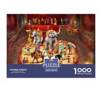 Puzzles Adultes 1000 Pièces Puzzle Cirque Papier Jeu Éducatif pour Les Amants Ou Les Amis Cadeau De Fête des Mères éléphant pour Adultes Et Enfants À Partir De 12 Ans 70x50cm