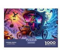 Puzzles Adultes 1000 Pièces Puzzle Citrouille et sorcière Papier Divertissement pour Les Amants Ou Les Amis Cadeau De Fête des Mères Gothic Style pour Adultes Et Enfants À Partir De 8 Ans 70x50cm