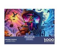 Puzzles Adultes 1000 Pièces Puzzle Citrouille et sorcière Papier Jeu Éducatif pour Les Amants Ou Les Amis Cadeau De Fête des Mères Gothic Style pour Adultes Et Enfants À Partir De 14 an 38x26cm