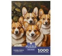 Puzzles Adultes 1000 Pièces Puzzle Corgi Puzzles Papier Divertissement Team Building Cadeau Pet Dog pour Adultes Enfants 70x50cm/1000pcs