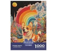 Puzzles Adultes 1000 Pièces Puzzle Corgi Puzzles Papier Jeu Éducatif pour La Décoration De La Maison Pet Dog pour Adultes Et Enfants À Partir De 12 Ans 38x26cm/1000pcs