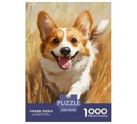 Puzzles Adultes 1000 Pièces Puzzle Corgi Puzzles Papier Jeu Éducatif pour Les Amants Ou Les Amis Cadeau De Fête des Mères Pet Dog pour Adultes Et Enfants À Partir De 8 Ans 70x50cm/1000pcs