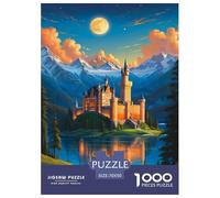 Puzzles Adultes 1000 Pièces Puzzle Cottage de Montagne Papier Divertissement pour Les Amants Ou Les Amis Cadeau De Fête des Mères sur Le lacMaisonPour Adultes Et Enfants À Partir De 8 Ans 70x50cm