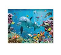 Puzzles Adultes 1000 Pièces Puzzle，Dauphin, océan Tropical，Jouet De Puzzle De Défi De Cerveau pour des Enfants, Jeux Parent-Enfan（38x26cm）-T14