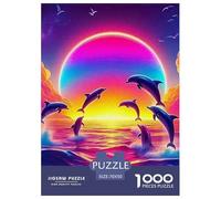 Puzzles Adultes 1000 Pièces Puzzle DauphinPuzzles Papier Jeu De Famille Team Building Cadeau Marine Animal Series pour Adultes Et Enfants À Partir De 8 Ans 70x50cm/1000pcs