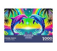 Puzzles Adultes 1000 Pièces Puzzle DauphinPuzzles Papier Jeu De Famille Team Building Cadeau Marine Animal Series pour Adultes Enfants 38x26cm/1000pcs
