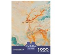 Puzzles Adultes 1000 Pièces Puzzle Deer God Puzzles Papier Divertissement Team Building Cadeau Sika Deer pour Adultes Et Enfants À Partir De 14 an 38x26cm/1000pcss