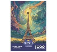 Puzzles Adultes 1000 Pièces Puzzle Eiffel Tower Puzzles Papier Divertissement Pour Les Amants Ou Les Amis Cadeau De Fête Des Mères Urban Architecture Pour Adultes Et Enfants À Partir De 8 Ans 38x26cm/