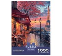 Puzzles Adultes 1000 Pièces Puzzle Eiffel Tower Puzzles Papier Divertissement Team Building Cadeau Paris Coffee Shop pour Adultes Et Enfants À Partir De 12 Ans 70x50cm/1000pcs