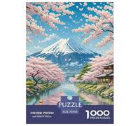 Puzzles Adultes 1000 Pièces Puzzle Fleur de cerisierPuzzles Papier Jeu De Famille pour La Décoration De La Maison Mount Fuji in Japan pour Adultes Enfants 70x50cm/1000pcs