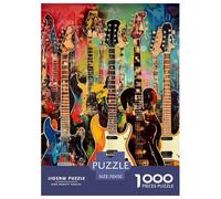 Puzzles Adultes 1000 Pièces Puzzle Guitar Puzzles Papier Jeu Éducatif pour La Décoration De La Maison Colorful Guitars pour Adultes Et Enfants À Partir De 8 Ans 70x50cm/1000pcs