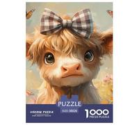 Puzzles Adultes 1000 Pièces Puzzle Highland Cow Puzzles Papier Jeu De Famille pour La Décoration De La Maison Cute Animals pour Adultes Et Enfants À Partir De 8 Ans 38x26cm/1000pcs